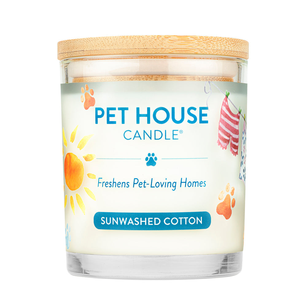 Front view of Sunwashed Cotton Candle by One Fur All