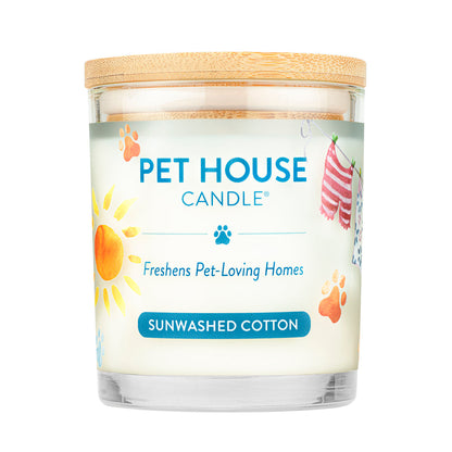 Front view of Sunwashed Cotton Candle by One Fur All