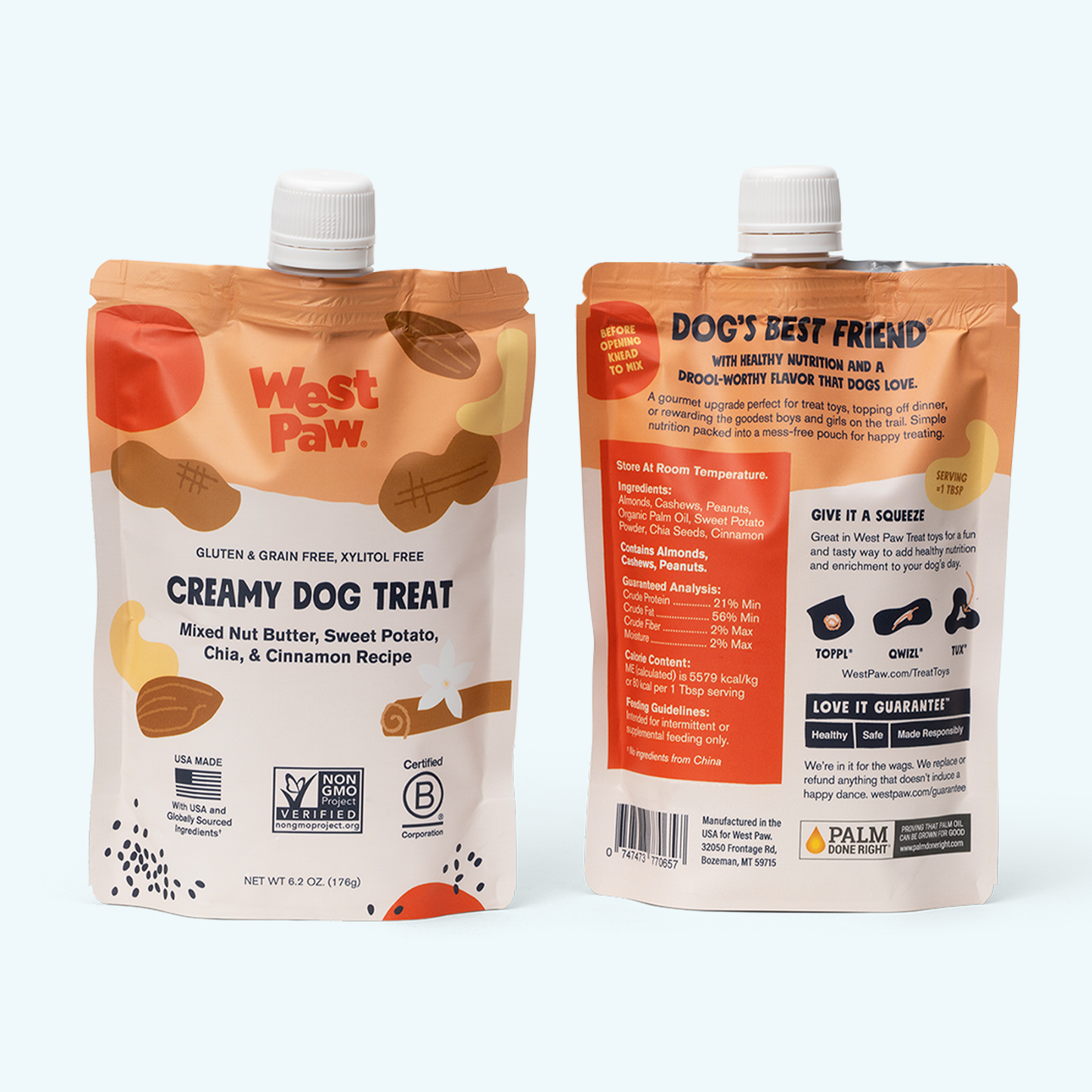Additional view of West Paw Nut Butter, Sweet Potato, & Chia Seed Creamy Dog Treat