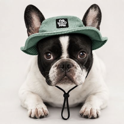 Dog wearing The WildFisher Hat - Moss Green