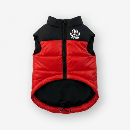 ThermaPuffer Vest in Fiery Red and Black, front view