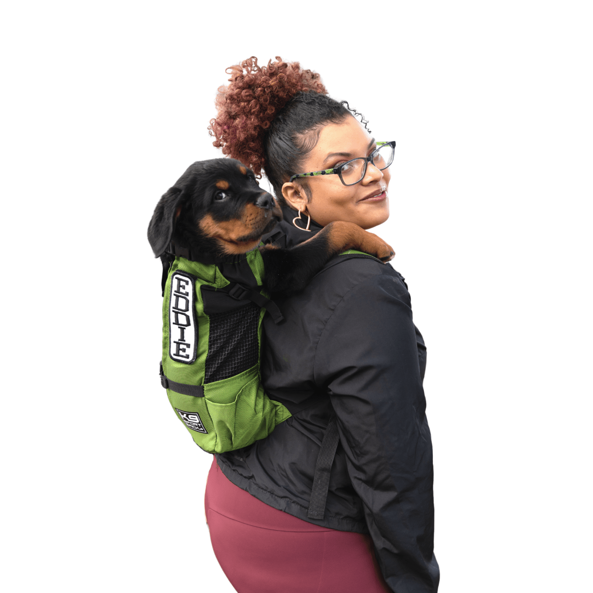 Greenery K9 Sport Sack Trainer dog carrier backpack in use