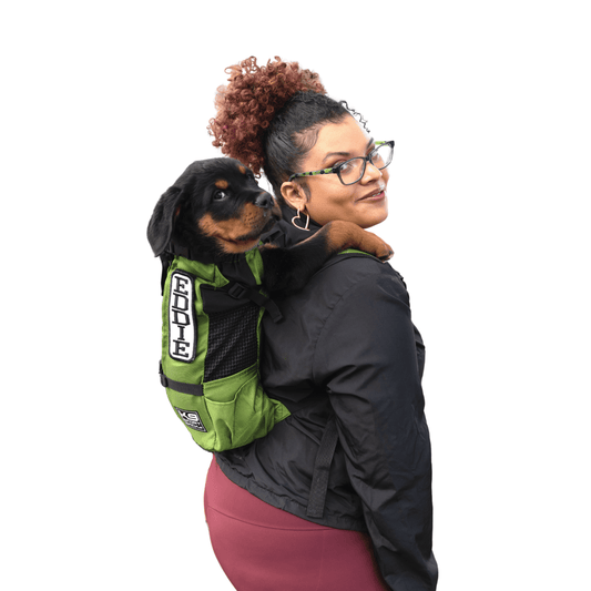 Greenery K9 Sport Sack Trainer dog carrier backpack in use