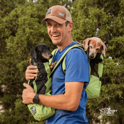 Greenery K9 Sport Sack Trainer dog carrier backpack in use