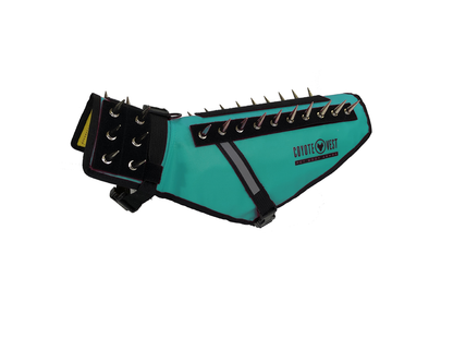 CoyoteVest Protective Dog Vest turquoise color view