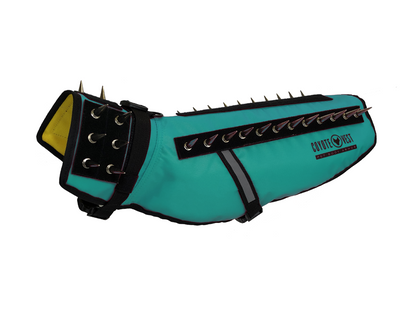 CoyoteVest Protective Dog Vest turquoise color view