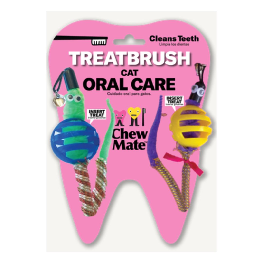 Oral Care Floss & Treat Toothbrush Toys for Cats - 6 Pack