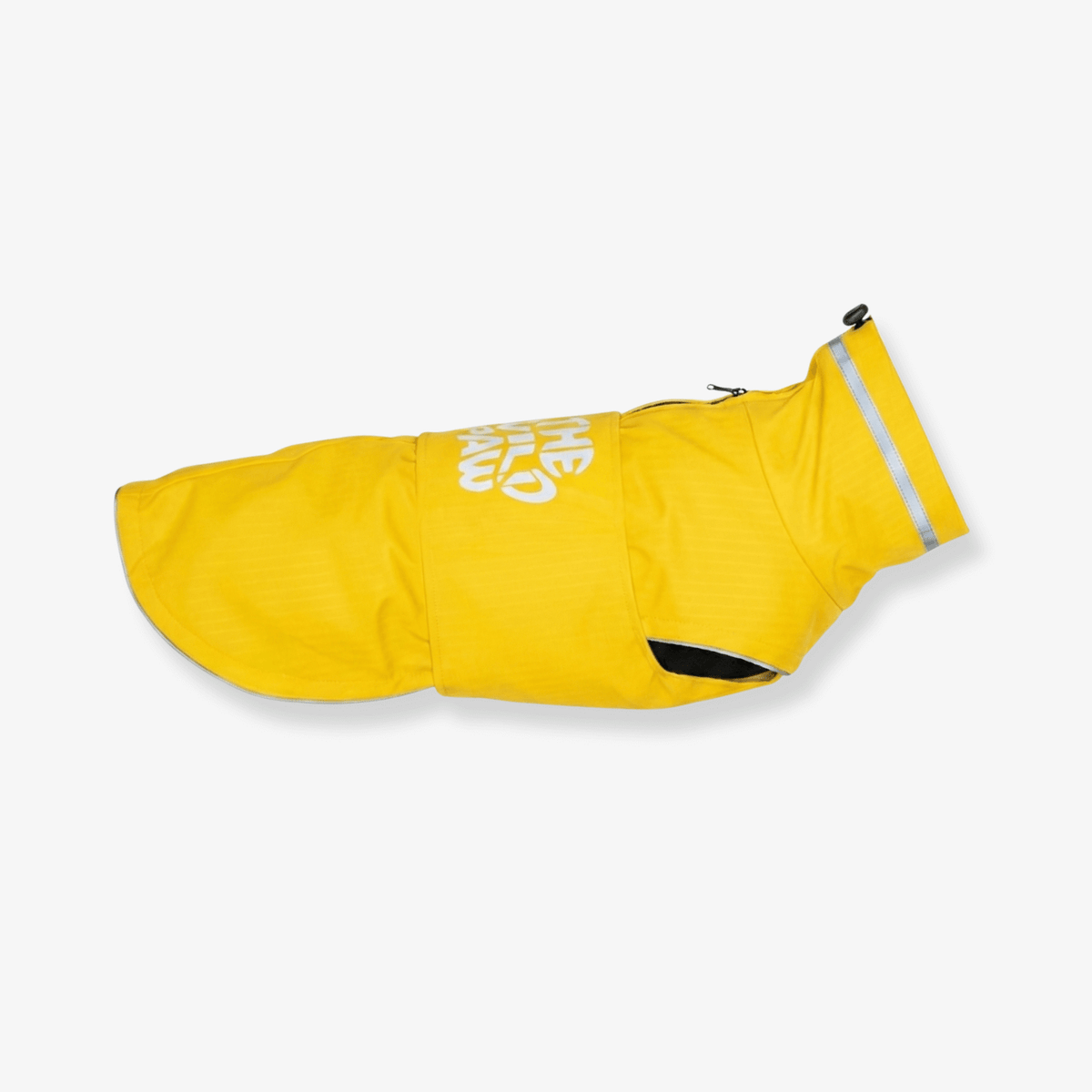 Impermeable WildGuard amarillo para perros, perfil lateral