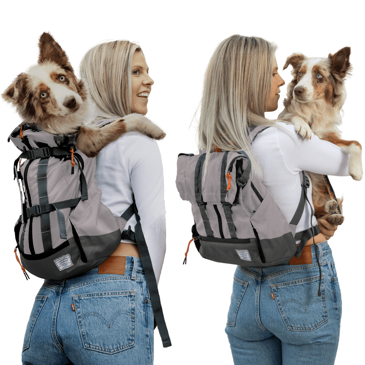 Concrete K9 Sport Sack Urban 3 dog carrier backpack in use