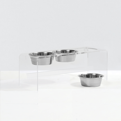 Silver bowl removed from the clear triple feeder