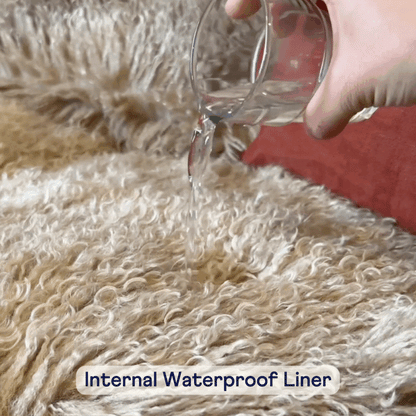 PupRug Luxe orthopedic dog bed waterproof liner demonstration