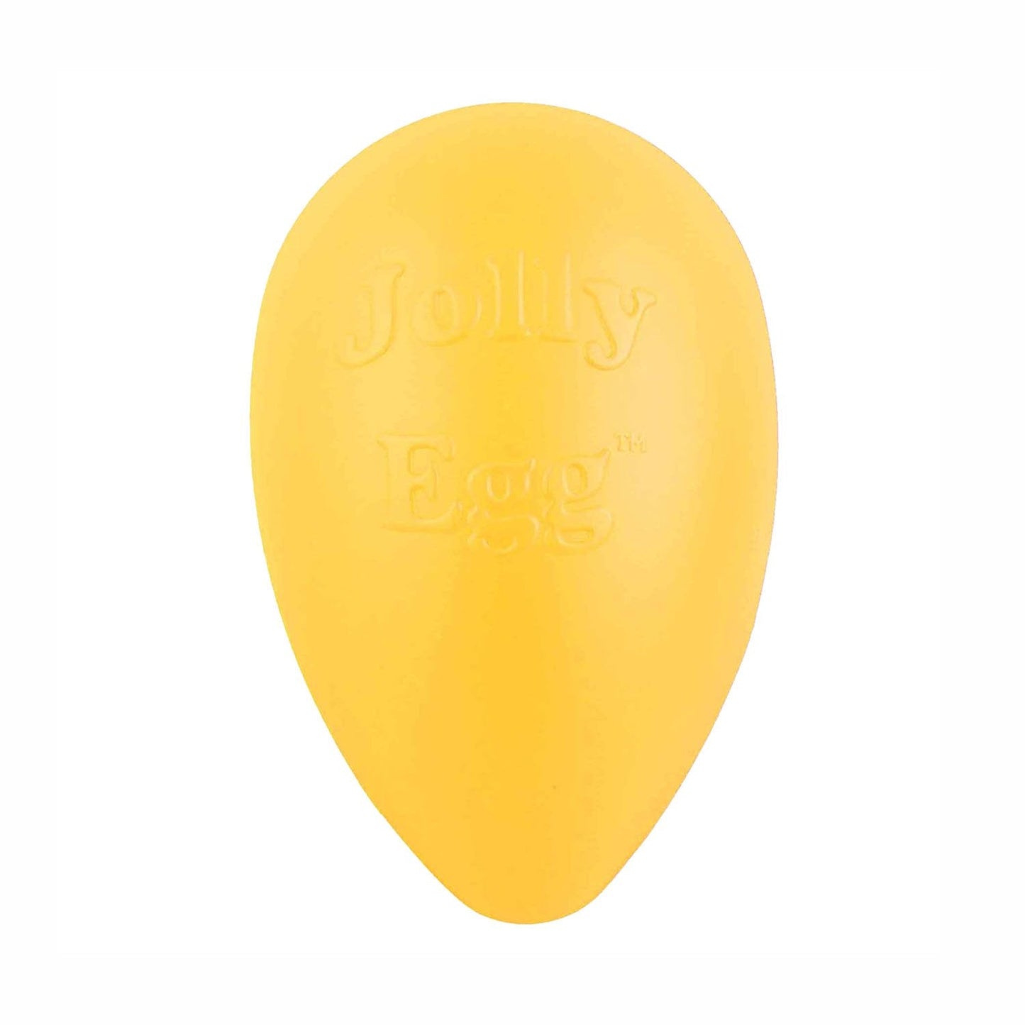 Yellow Jolly Pet dog toy on a white background