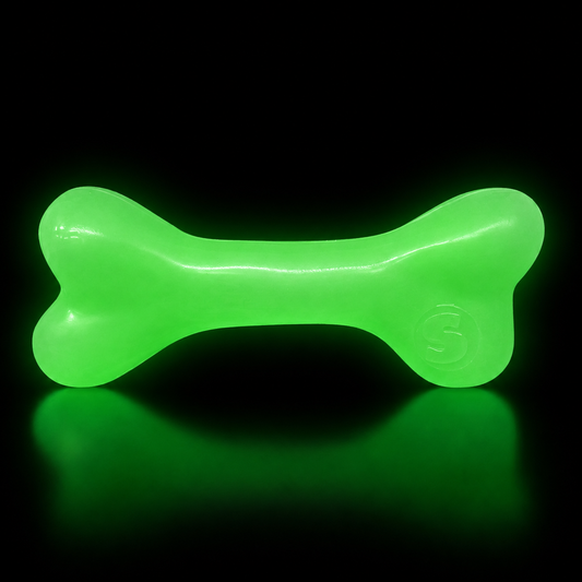 Primary product view of PUP-X Glow-in-the-Dark Rubber Bone by SodaPup