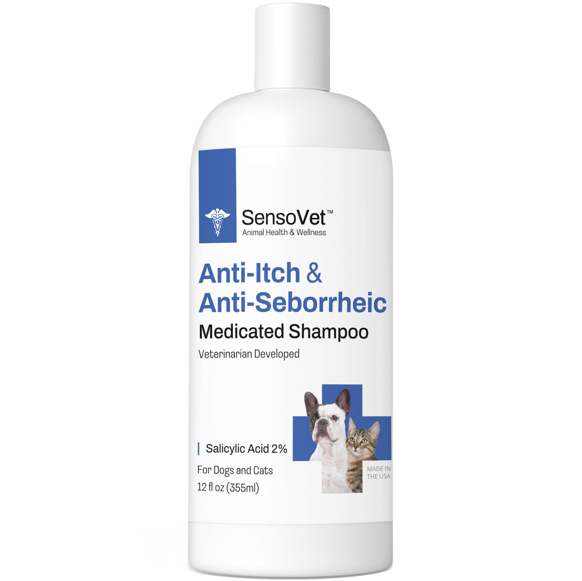 Anti-Seborrheic & Anti-Itch Shampoo for Dogs & Cats - 12 oz by SensoVet - product packaging