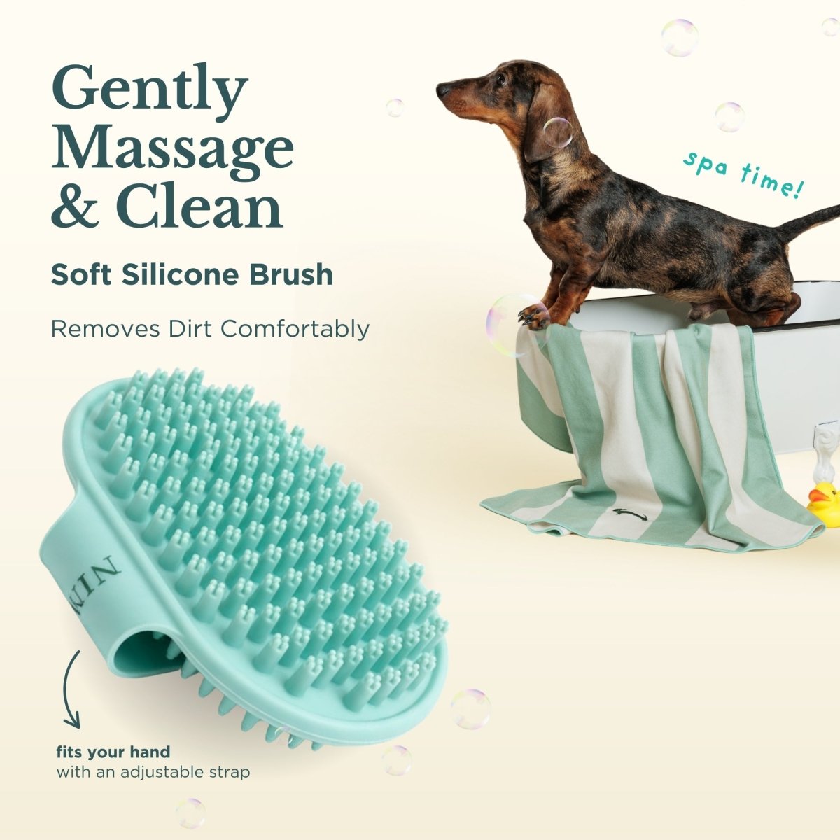 Lifestyle view of Bath Kit for Dogs – Grooming Set in use — view 3