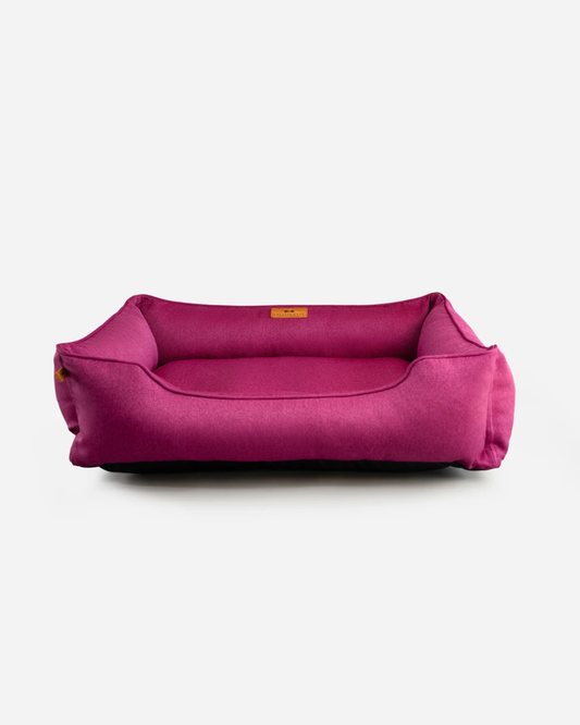 Cotton Sleeper Dog Bed - Berry Pink