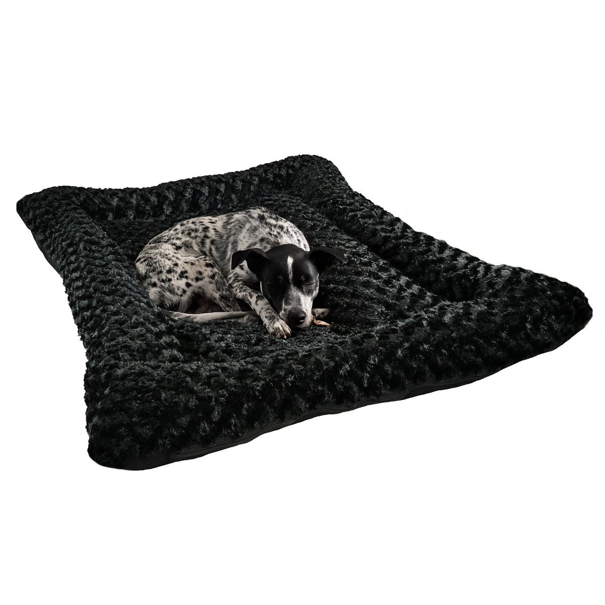 Furvana™ Cloud Rectangle Bolstered Dog Bed black color view