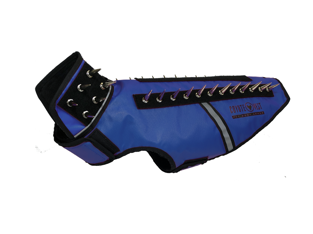 SpikeVest Protective Dog Vest blue view