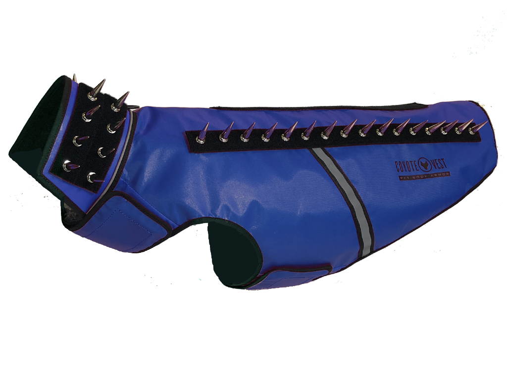 SpikeVest Protective Dog Vest blue view