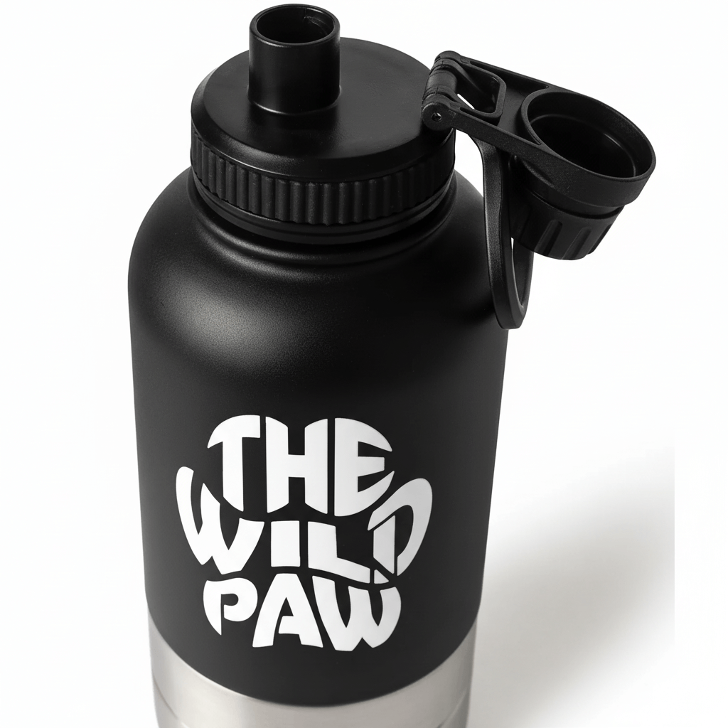 Close-up detail of WildSip 3-in-1 Hydro Flask - Black