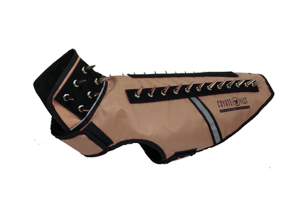 SpikeVest Protective Dog Vest brown view