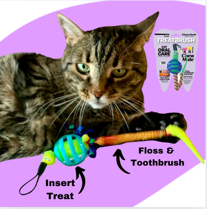 Oral Care Floss & Treat Toothbrush Toy for Cats - Single product detail 4
