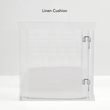 Hiddin Medium Clear Pet Crate Lucite panel detail