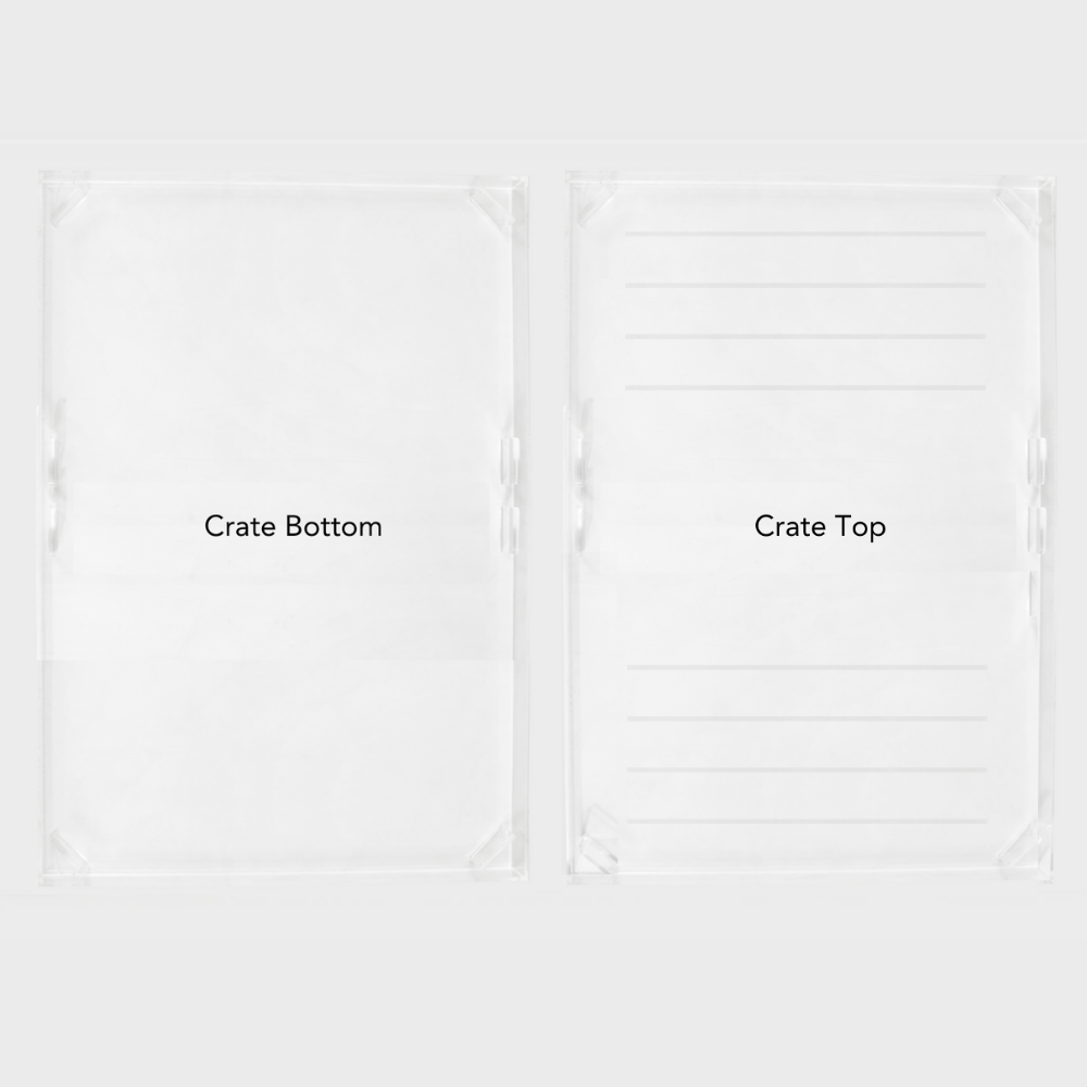 Top and bottom panels of Hiddin Medium Clear Pet Crate