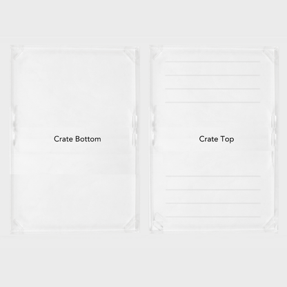 Top and bottom panels of Hiddin Small Clear Pet Crate