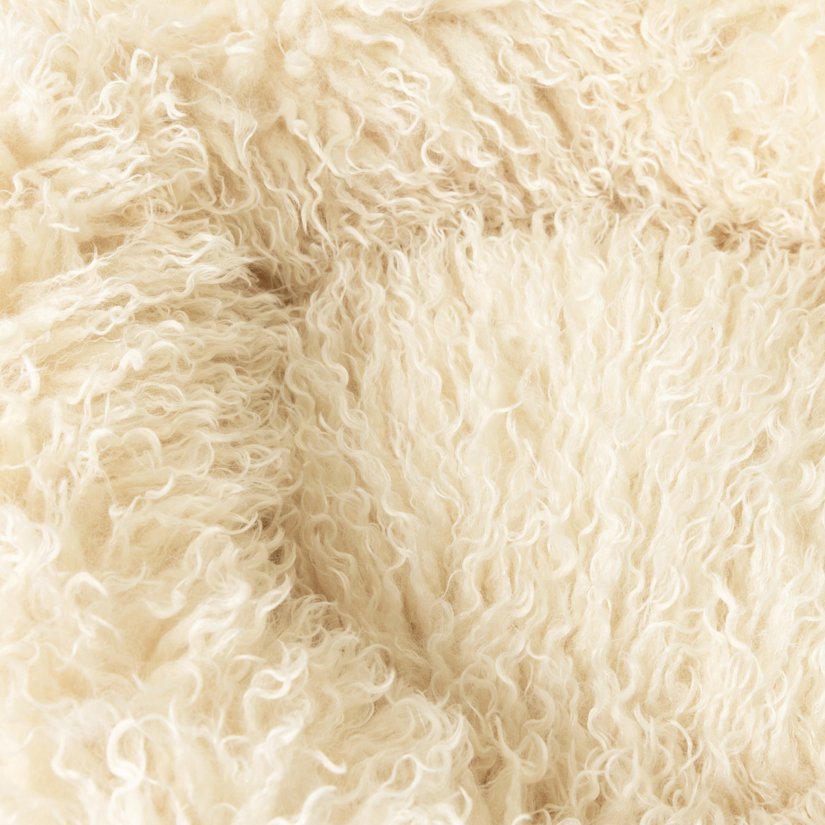PupPouf plush sheep ivory donut dog bed profile view