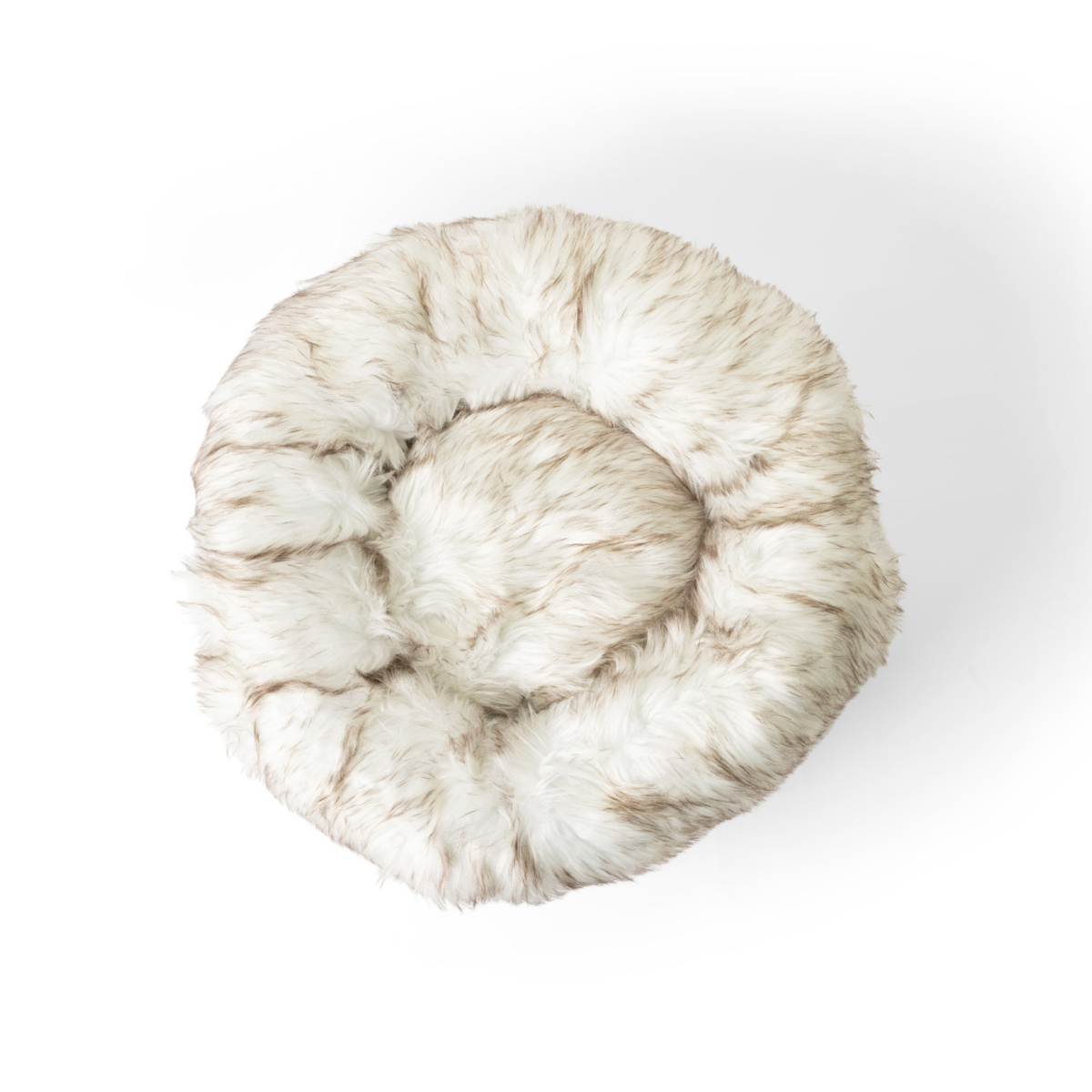 PupPouf faux fur donut dog bed - product feature graphic