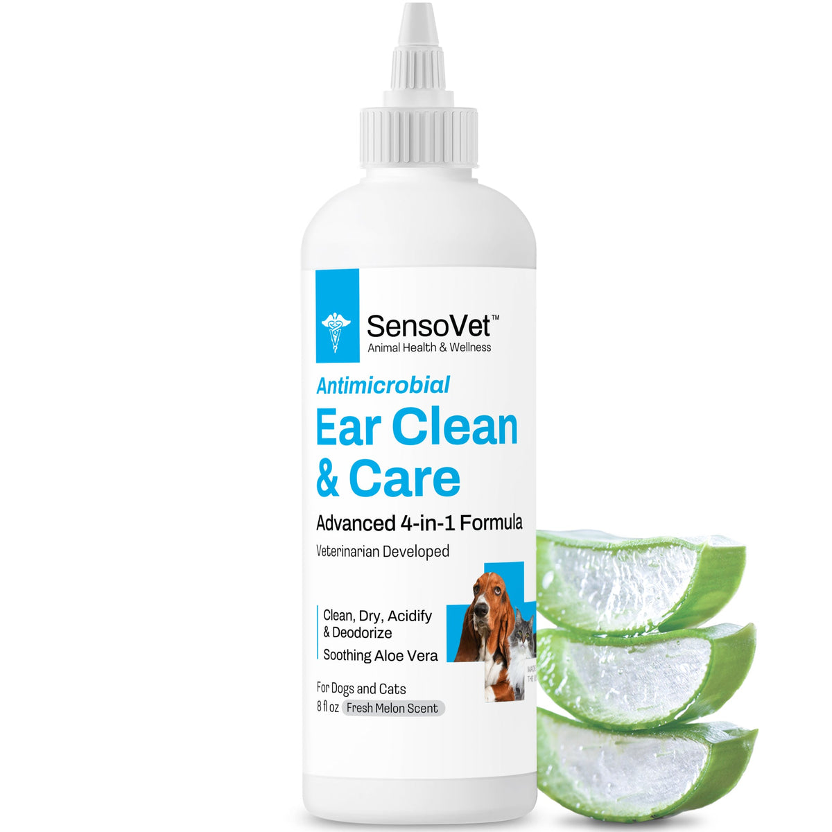 Antimicrobial Ear Clean & Care Solution for Dogs & Cats - 8 oz