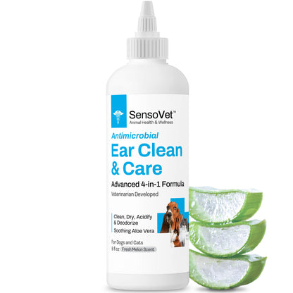 Antimicrobial Ear Clean & Care Solution for Dogs & Cats - 8 oz