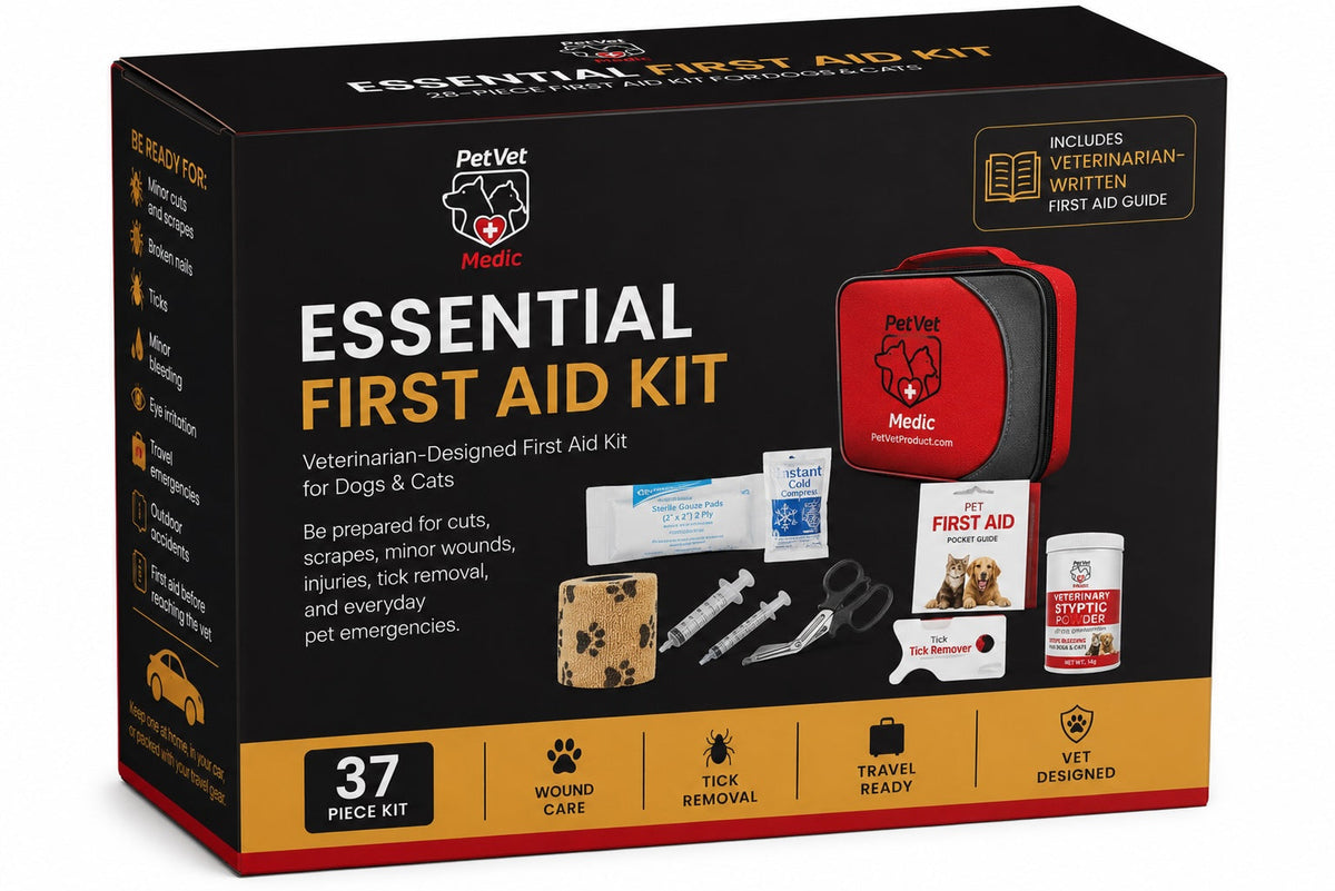 Vista de PetVet Medic® Kit esencial de primeros auxilios para mascotas - 37 piezas