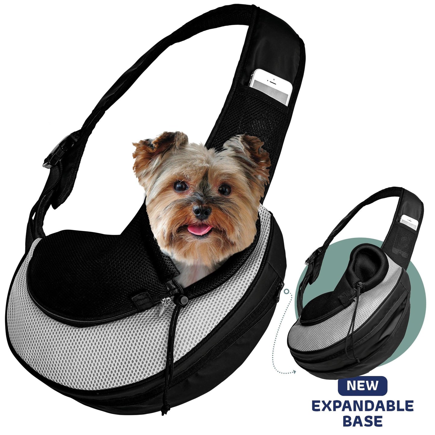 Bolsa bandolera expandible para mascotas pequeñas