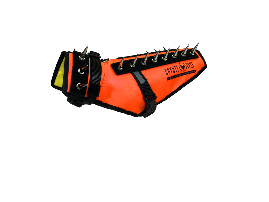 CoyoteVest Protective Dog Vest orange color view
