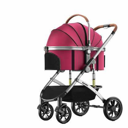 Furvelo Royal Pet Stroller in pink with interior safety straps