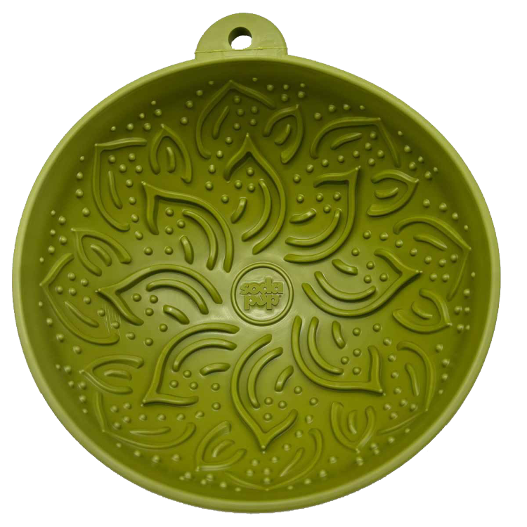 Top view of the green Garden of Eatin' Tipsy Bowl.