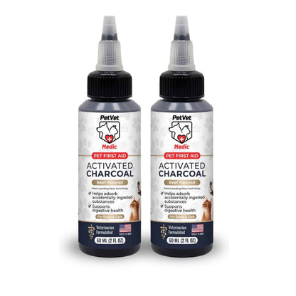 Paquete y opciones de tamaño de PetVet Medic® Gel de carbón activado para perros y gatos - 60 mL