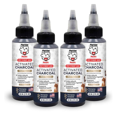 Paquete y opciones de tamaño de PetVet Medic® Gel de carbón activado para perros y gatos - 60 mL