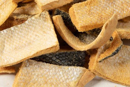 Group view showing Salmon Skin Dental Chews for Dogs and Cats options