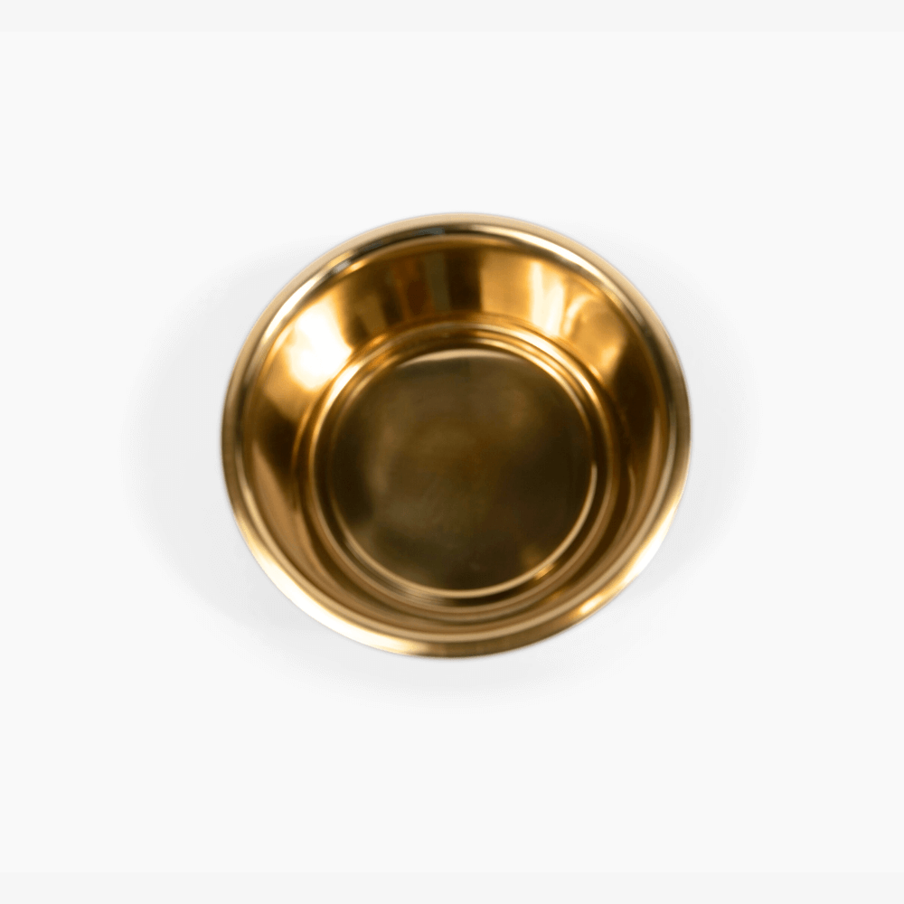 Gold-finish stainless-steel Hiddin pet bowls
