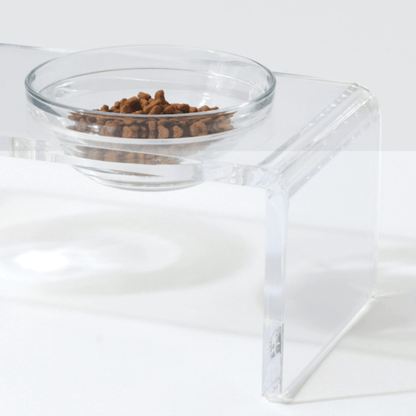 Clear Double Glass Bowl Feeder