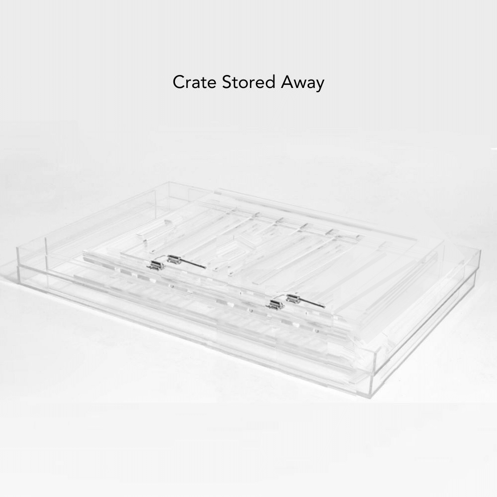 Hiddin medium clear crate panels stored flat
