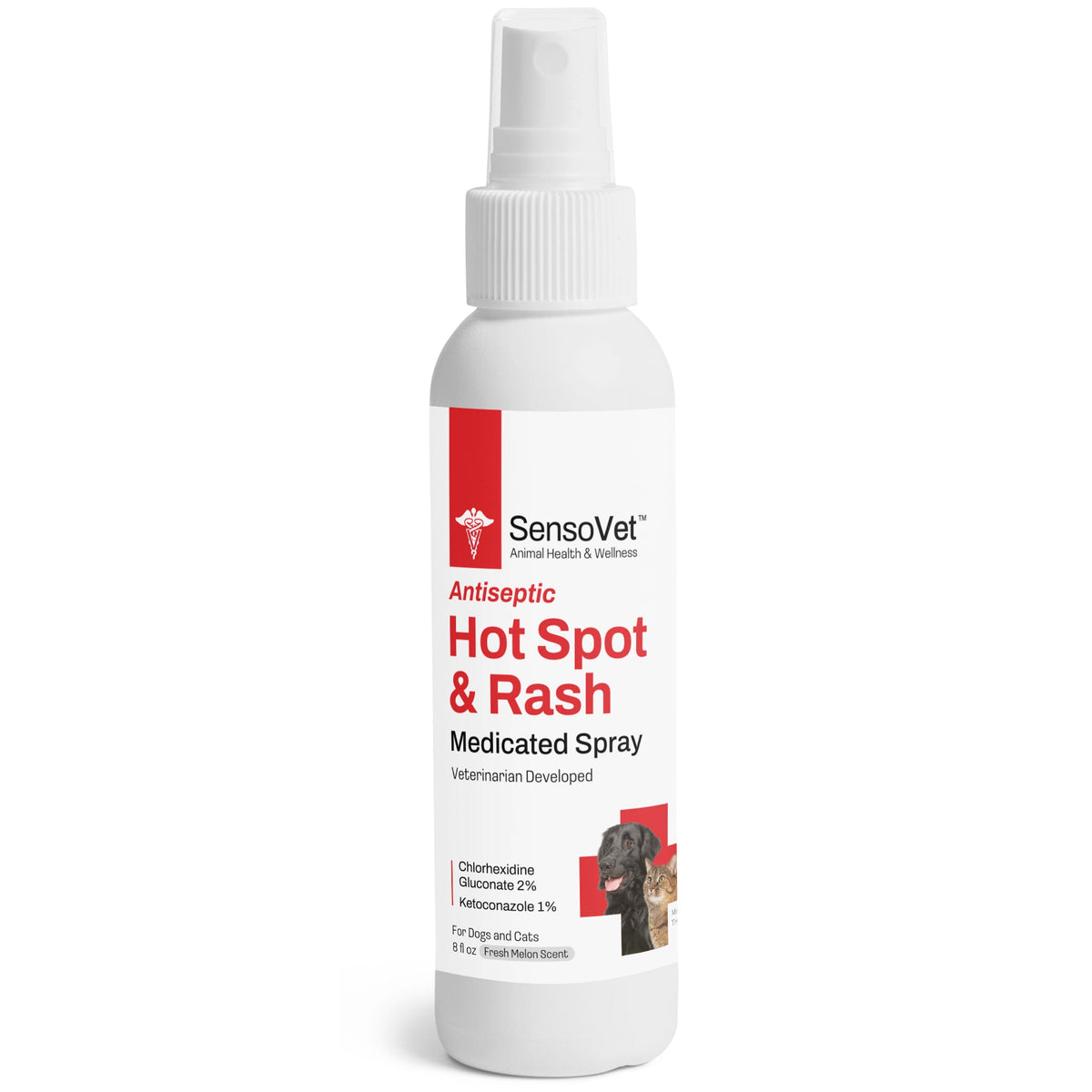 Antiseptic Hot Spot & Rash Spray for Dogs & Cats - 8 oz by SensoVet - product packaging