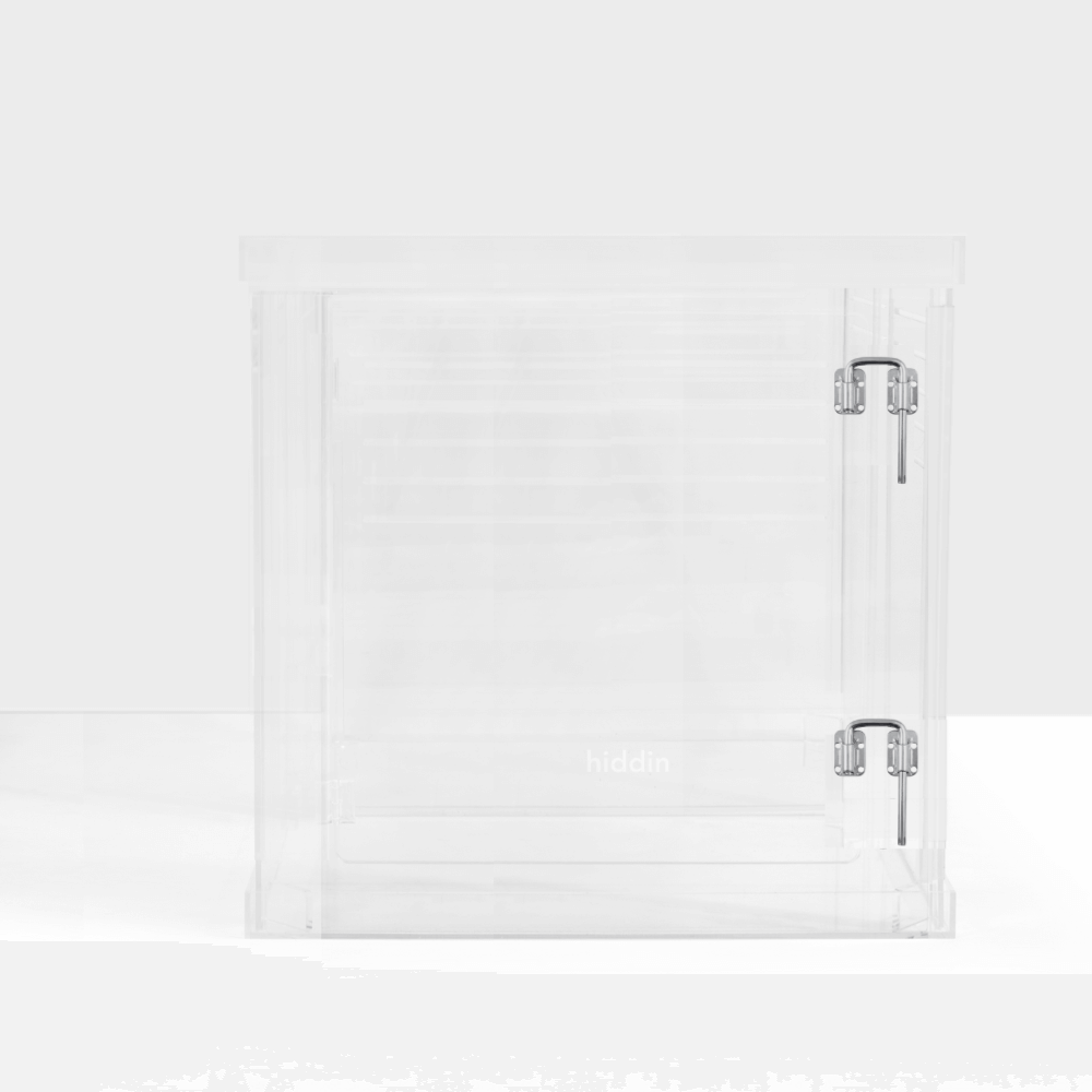 Hiddin Large Clear Pet Crate - Silver Latch