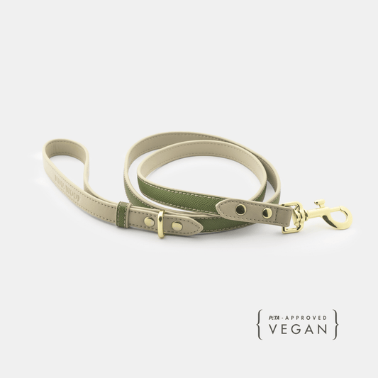 Nina Woof Copenhagen Vegan Leather Dog Leash in Olive