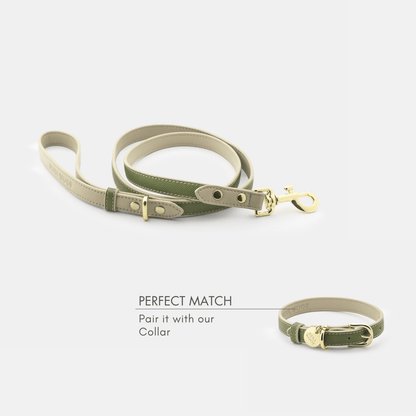 Copenhagen Olive vegan leather leash hardware detail