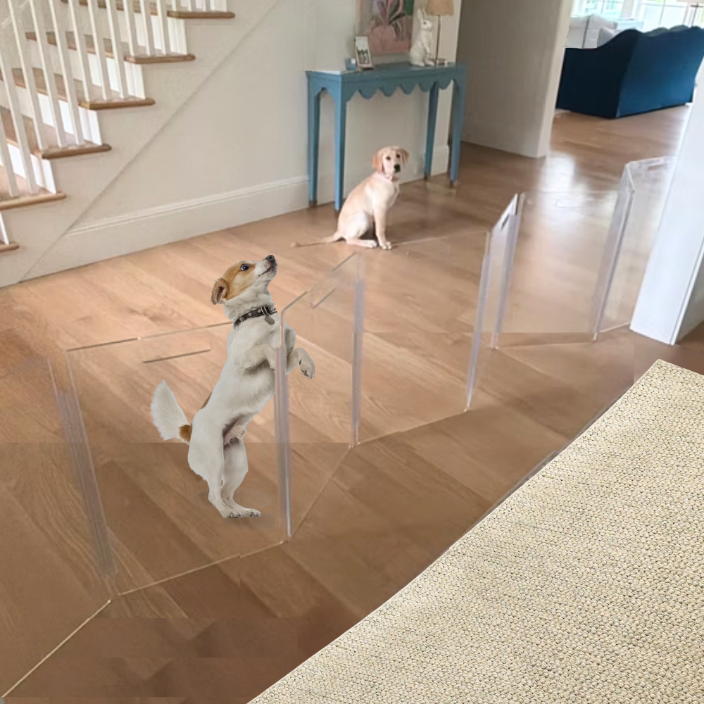 Low Zig Zag Gate clear freestanding pet gate - additional view