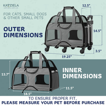 Luxury Rider Rolling Pet Carrier